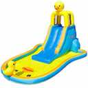 Bounceland Ducky Splash Water Slide with Pool, 16.2 ft L x 10 ft W x 8.6 ft H, UL Strong Blower included, splash pool, safe climbing wall, 7.38 ft fun slide, rubber ducky water spray, safe netting