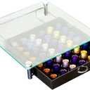 DecoBrothers Tempered Glass Coffee Pod Drawer Compatible with Nespresso Original Line, 42 Capsules