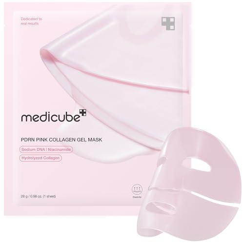 Medicube Salmon DNA PDRN Pink Collagen Jelly Gel Mask | Overnight Face Mask For Glass Glow Skin - Elasticity, Hydrating, Firming And Moisturizing | Korean Skincare, 28g, 4ea