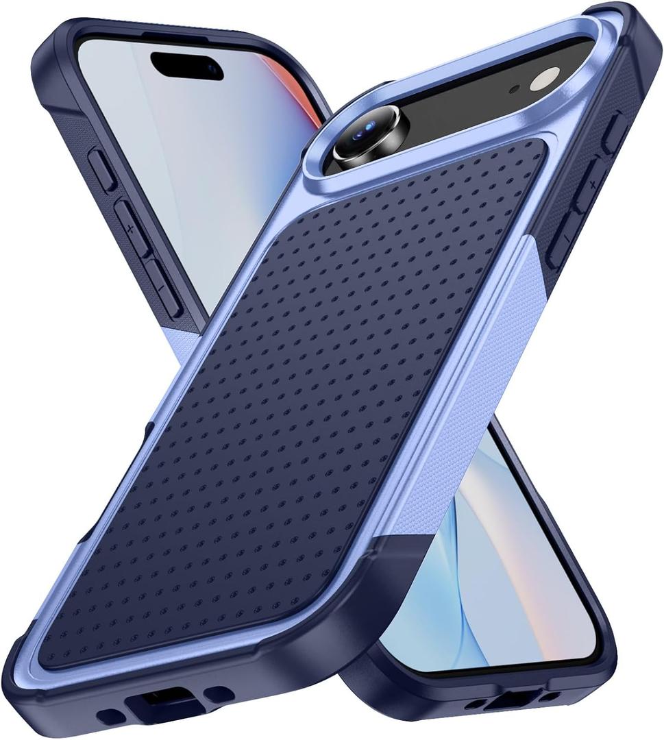 ShukZinfeo Compatible for iPhone 17 Air Case 2025 6.5" Slim Matte TPU + PC Protective Shockproof Anti-Scratch Plastic Hard Cover Millitary-Grade for iPhone Air Phone Case Purple Blue