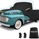Car Cover for Ford F100 Truck Cover, 420D Oxford Waterproof All Weather Heavy Duty Protection with Zipper Windproof for 1948-1983 Ford F100 1984-1986 F150 Short Bed Regular Cab 6.75' (Black)