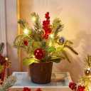 Mini Christmas Tree, Christmas Centerpieces for Tables Mini Christmas Tree with Lights, Tabletop Xmas Tree with Ornaments,Christmas Decoration for Party