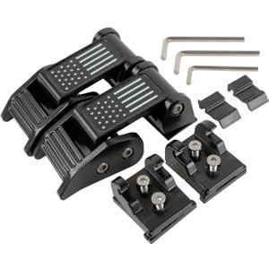 Hood Latches Lock Catch with U.S. Flag Style, Latch Locking Adjustable Kit Compatible with Jeep Wrangler 2007-2018 JK JKU Rubicon Sahara Sport & 2018-2025 JL JLU, 1 Pair