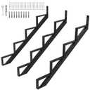 3 Pack Steel Stair Step Riser, 4-Step Metal Stair Stringer Heavy Duty, Steel Stair Stringer for 35.5" Height Deck and Outdoor Steps