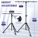 DJ Light Stand T-Bar,Heavy-Duty DJ Stand Tripod Adjustable DJ Lighting Stand Portable Stage Light Stand for DJ Lights Bar Party Light, 39-70 Inch