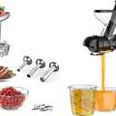 Gvode Masticating Juicer Attachment & Metal Meat Grinder Attachment for KitchenAid Stand Mixer