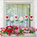 BreezeHug 6 Pcs Valentine's Day Heart Shaped Flower Planter Stakes Outdoor Garden Stakes Sign Valentine Flower Stick Pink Red Decorative for Yard Patio Lawn Decor (Solid Color) (3.9 Inch)