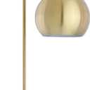 JONATHAN Y 23.5" Brass Gold and White Stephen Metal and Marble LED Table Lamp, Modern Arched Task Lamp for Living Room Bedroom Office, LED Bulb Included JYL6000A