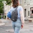 WATERFLY Crossbody Sling Backpack Sling Bag Travel Hiking Chest Bags Daypack (Dark gray)