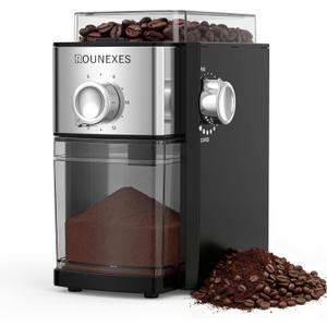 Rounexes Burr Coffee Grinder Electric, Coffee Beans Grinder for Home Use, Burr Mill Grinder with 17 Precision Settings– for Espresso, Pour Over & Cold Brew