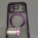 Glitter for iPhone 17 Pro Case with Eye-catching Integrated Lens Protection, [Sparkly Bling Back Panel] [Seamless Work with Magsafe] Cute Women Girly Magnetic Phone Case for iPhone 17 Pro 6.3" Purple