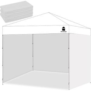10x10 Pop Up Canopy Tent Sidewalls - Straight Leg Compatible, 300D Waterproof Polyester with 99% UV Protection, 3 Pcs Sidewalls (Canopy Tent NOT Included) (Fit 10x10 Canopy - Spliceable, White 3pcs)