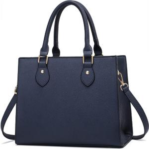 CHICAROUSAL Crossbody Purses and Handbags for Women PU Leather Tote Top Handle Satchel Shoulder Bags (Liz Navy Blue)