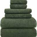 YTYC 29x59 Inch Bath Towels Set of 3 Large, Super Soft Absorbent Lint Free Microfiber Shower Towels for Bathroom 80% Polyester (Olive Green, 3 Piece) 3 Towels Lost