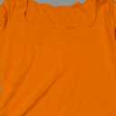 Dwnval Long Sleeve Shirts for Women - Basic Slim Fit Double Lined Square Neck Crop T Shirt(Orange, S)