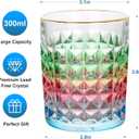SALADAYS Whiskey Glasses Set of 2, 10oz Colorful Old Fashioned Glasses, Crystal Glassware for Bourbon Scotch Cocktail Rum Vodka Liquor