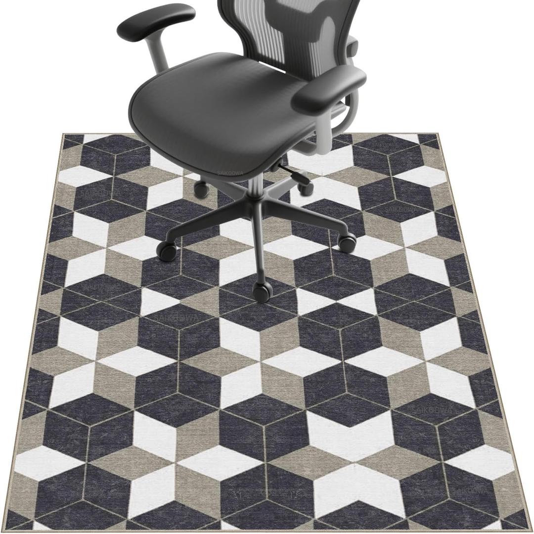 Chair Mat for Hardwood Floor,48"*36" Under Desk Mat for Rolling Computer Chair &Low Pile Carpet Floor,Anti-Slip Floor Protector for Home Office Cube