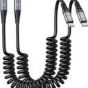 USB C to Lightning Cable 3FT 2Pack, Coiled iPhone Charger Fast Charging for Car [Apple MFi Certified] Short USBC iPhone Cord Compatible with iPhone14/13/12/11 Pro Max/XS MAX/8/Plus/iPad/CarPlay