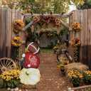 hogardeck Fall Decorations for Home Outdoor, 32" Decorative Garden Stakes with 3 Stacked Pumpkin Football Helmet for Fall Decor, Metal Yard Signs for Garden Home Lawn Patio Thanksgiving Decorations (Rbw)
