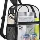 Clear Backpack Stadium Approved 12126 Clear Mini Backpack Small Transparent Backpack for Concert, Beach, Work, Travel & SportingBlack
