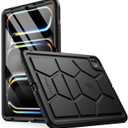 Poetic TurtleSkin Case for iPad Pro 11 Inch (M5) 2025/ (M4) 2024, Heavy Duty Shockproof Rugged Kids Friendly Drop Protection Silicone Cover Case, Black