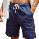 Men's Linen Shorts Casual Elastic Waist Drawstring Summer Beach Shorts L