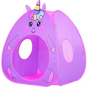 Kids Play Tent Lucky Castle Pop Up Tent for Kid Cute Tent for Boys and Girls Indoor Outdoor Play Tent with Storage Bag Perfect Kids Gift(Purple Unicorn)