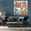 4Pcs Gnome Diamond Painting Kits for Adults,5D DIY Full Drill Diamond Art Kits for Adults,Crystal Gem Diamond Art Painting Kits for Home Wall Decor (G8248+G8249+G8250+G8251)