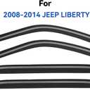 Window Visors Rain Guards for 2008 2009 2010 2011 2012 Jeep Liberty, Out-Channel Window Vent Wind Deflectors Visors Shades for 08 09 10 11 12 Jeep Liberty