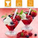 Yinkin 24 Pcs 5 oz Plastic Martini Glasses Disposable Clear Cocktail Dessert Parfait Glasses Unbreakable Mini Martini Cups for Wedding Party Bowl Wine Ice Cream