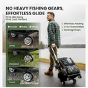 2-in-1 Rolling Fishing Backpack with 3 Rod Holders,Detachable Wheels &Trolley|48L Large Water Resistant Tackle Bag Store Fishing Gear,Safety Reflective Straps,Ideal Fishing Bag for Men