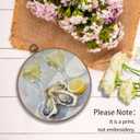 Yorhifa Oyster Champagne Lemon Framed Wall Art, Aesthetic Kitchen Round Wall Art, Coastal Round Walls Decor, Funky Coastal Aesthetic Kitchen Dining Room Circle Canvas Artwork Hanging Decor, 10x10in (color_3)