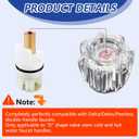 2PCS Clear Acrylic Faucet Handles Knobs Replacement Kit,Bathtub Sink Faucet Rebuild Trim Set Compatible with Delta Delex Peerless Faucets,Includes Screws