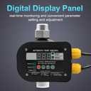 Smart Pump Controller with 2 Metal Pump Connector, BSPP G1 Threaded Interface, 2 Modes Digital Display, Adjustable Pressure, High Power, for Home, Garden, Industrial Use