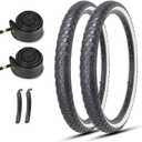 MOHEGIA 24/26 Inch Cruiser Bike Tires Set: 24x2.125/26x2.125 Inch Classic Folding Bicycle Tires,and Pair Inner Tubes with Tire Levers for Beach Cruiser City Bikes