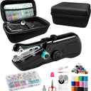 Handheld sewing machine, beginner's sewing kit with storage, two power supply modes, electric switch, simple operation, portable mini, beginner's sewing machine.(Black)