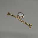 Missair Bands Compatible for Apple Watch Band 40mm 41mm 44mm 45mm with Screen Protector Case, Slim Metal Dressy Jewelry Bracelet Strap with Bling Diamond Cover for iWatch Series 9 8 7 6 5 4 for Women (Gold)