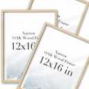 UPWOIGH 12x16 Oak Wood Picture Frame - Minimalist 12x16 Poster Frame, 12"x16" Picture Frame Wood, Natural Solid Wooden Picture Frames for Wall Art Photo and Prints (Set of 3)