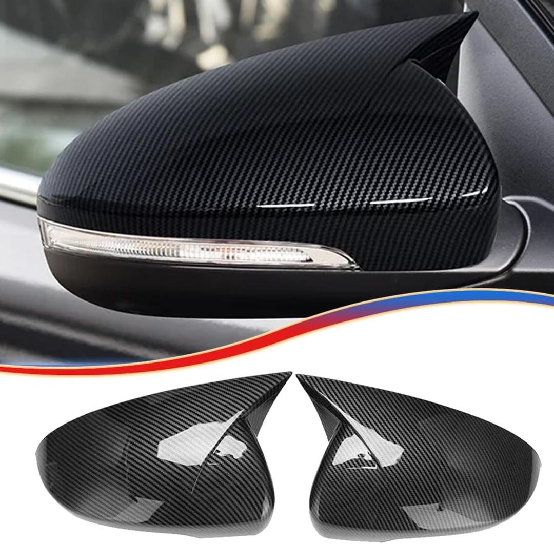 MUXEE 2PCS New Sports Rear Mirror Cover Caps for Hyundai Tucson 2016-2021 ABS Side Door Wing Mirror Cap Covers Exterior car Accessories -Carbon FibeSuitable for Models with Turn Signals