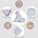 JAKIDAR 6 Pack Baby Toddler Socks Non Slip Grip Cotton Crew Socks for Boys Girls Infants Kids