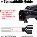 2-Pack Carbon Fiber Dual Exhaust Tips 3" Inlet to 3.5" Outlet, Universal Tailpipe 3 Inch Exhaust Muffler Tips (Gloss)