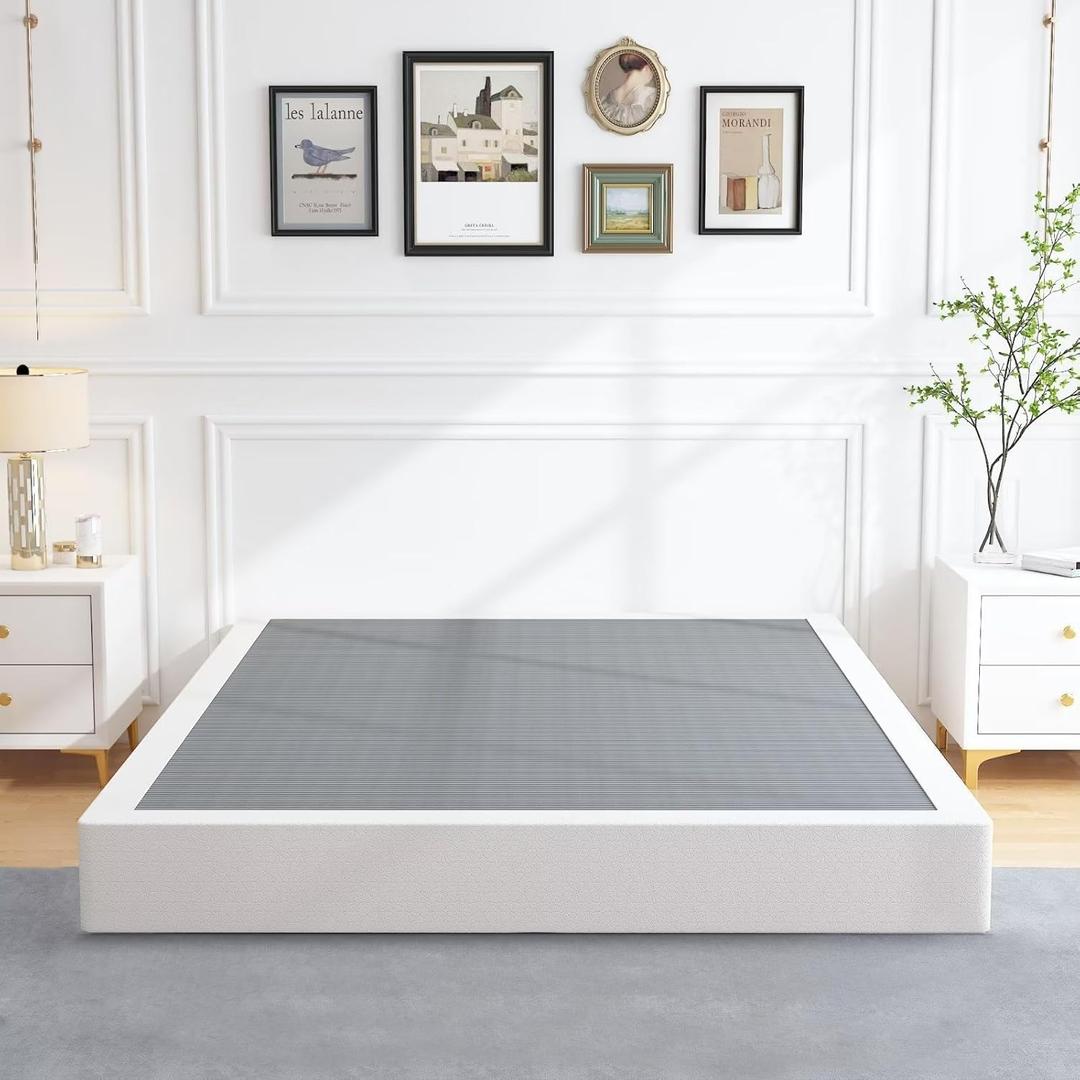 ALDRICH 9 Inch Heavy Duty Metal Box Spring Mattress Foundation 3000lbs Max Weight Capacity/Non-Slip/No Noise/Easy Assembly/Easy Clean Cover,California King