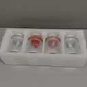 Qinyoung 4 Pcs 16 oz Valentine's Day Glass Candy Jars Clear Valentines Containers with Ceramic Heart Lid Cute Decorative Storage Jars for Cookie Chocolate Nut(Pink,Red,Light Pink,White,Classic Heart)