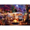 LUXDIVINA 2000 Piece Puzzle for Adults, Puzzles for Adults 2000 Pieces, Retro Camper Camping Night Cat Dog Jigsaw Puzzles, Family Fun Puzzle Perfect for Game Nights, 39" X 28"