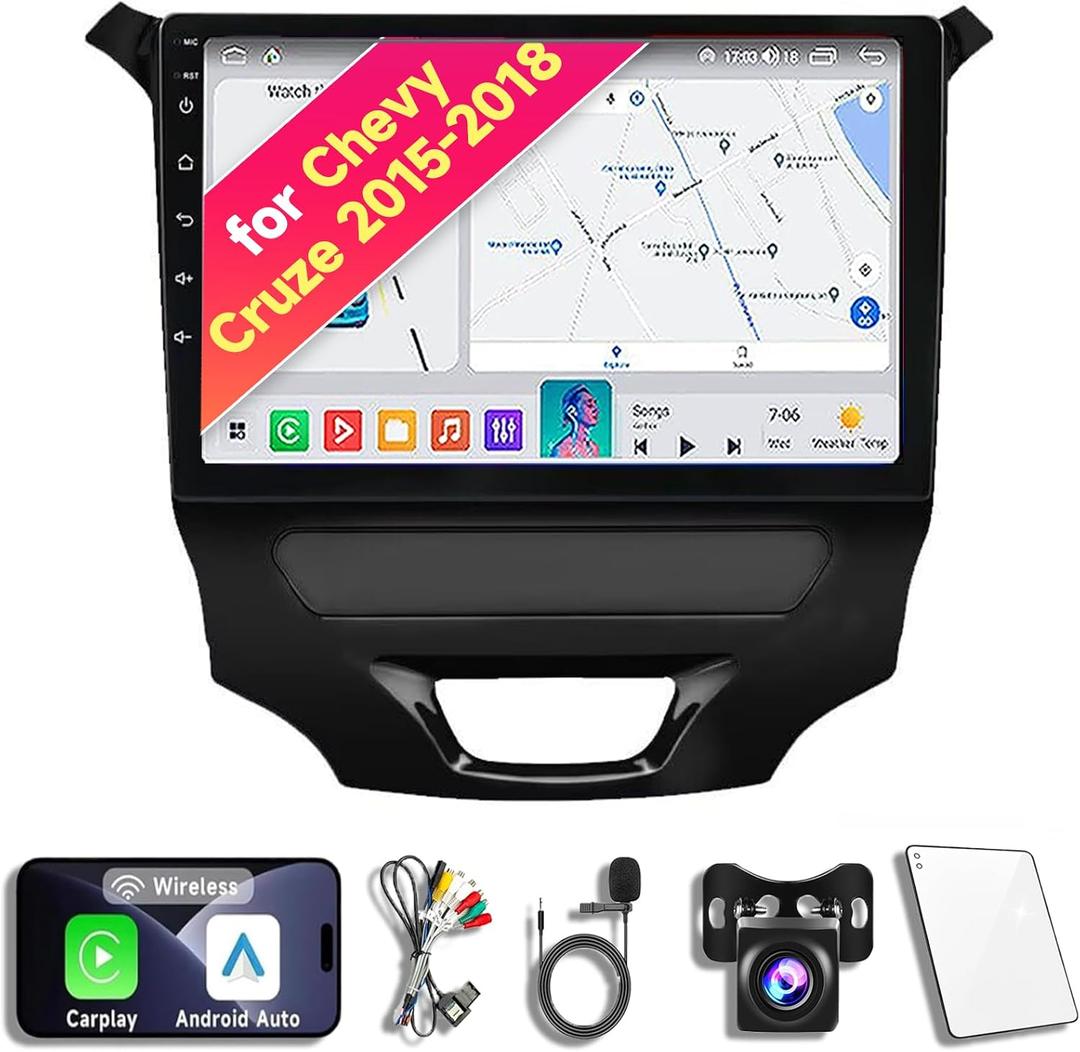 Android 14 Car Radio Stereo for 2015-2018 Chevrolet Chevy Cruze, 9.1 Inch Touch Screen Head Unit Dash Kit with Wireless CarPlay Android Auto, GPS Navigation BT SWC WiFi 5G DSP