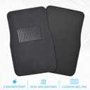 Premium 4 Piece Set of Carpet Car Floor Mats with Vinyl Safety Heel Pad for Car, Truck, SUV, Coupe Sedan, Black (MT-100-BK) Pack of 1