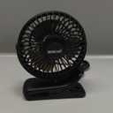BESKAR Small Clip on Fan, 3 Speeds USB Fans with Strong Airflow, Clip & Desk Fans USB Plug in with Sturdy Clamp - Ultra Quiet operation for Office Dorm Bedroom Stroller (Dark Black)