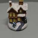 CONGARTENO 1pc Christmas Resin Small House Ornaments for Home Decoration Festive Tabletop Decor Unique Xmas Scene Accessories for Holiday Celebrations (Multicolor)