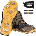 TOVTLAN Crampons for Shoes, Ice Cleats for Shoes and Boots, 19 Stainless Steel Spikes, Snow Grips for Winter Outdoor Hiking, Fishing and Walking, L