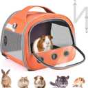 Bissap Guinea Pig Carrier Bag, Portable Small Animal Carrier Pouch for Hamster Chinchilla Rabbit Gerbil Hedgehog Sugar Glider Outgoing Travel Carrying Case -Orange